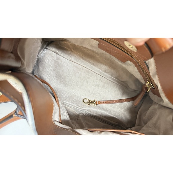 Michael Kors Hamilton Satchel Bag with Golden Chain And Lock - Picture 7 of 14